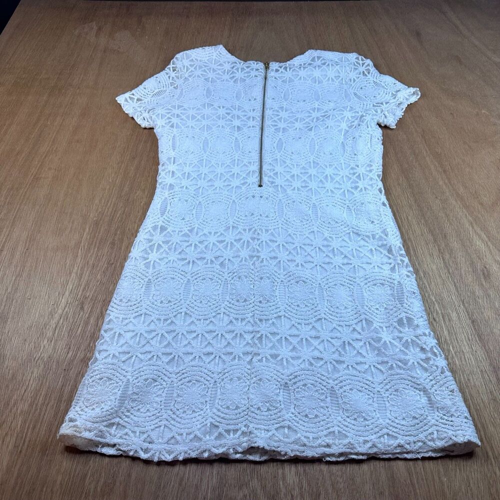 Lulus White Crochet Lace Dress Small Bridal Shower Graduation Mini - Picture 3 of 5